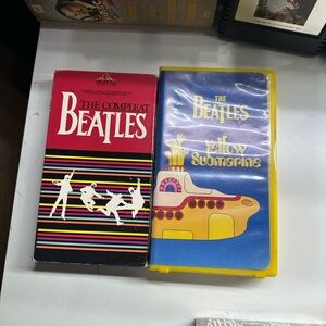 Vintage Beatles VHS Lot The Compleat Beatles Documentary + Yellow Submarine